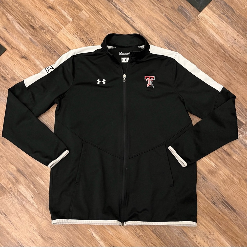 Womens under armour UA Texas tech red raiders team issued track jacket sz L
